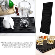 Mat di asciugatura, 2 pezzi, 30,5 x 15,2 cm, mat di asciugatura, mat di vasca in silicone, per cucina, mat per bar, mat in gomma, bar, servizio, mat in silicone