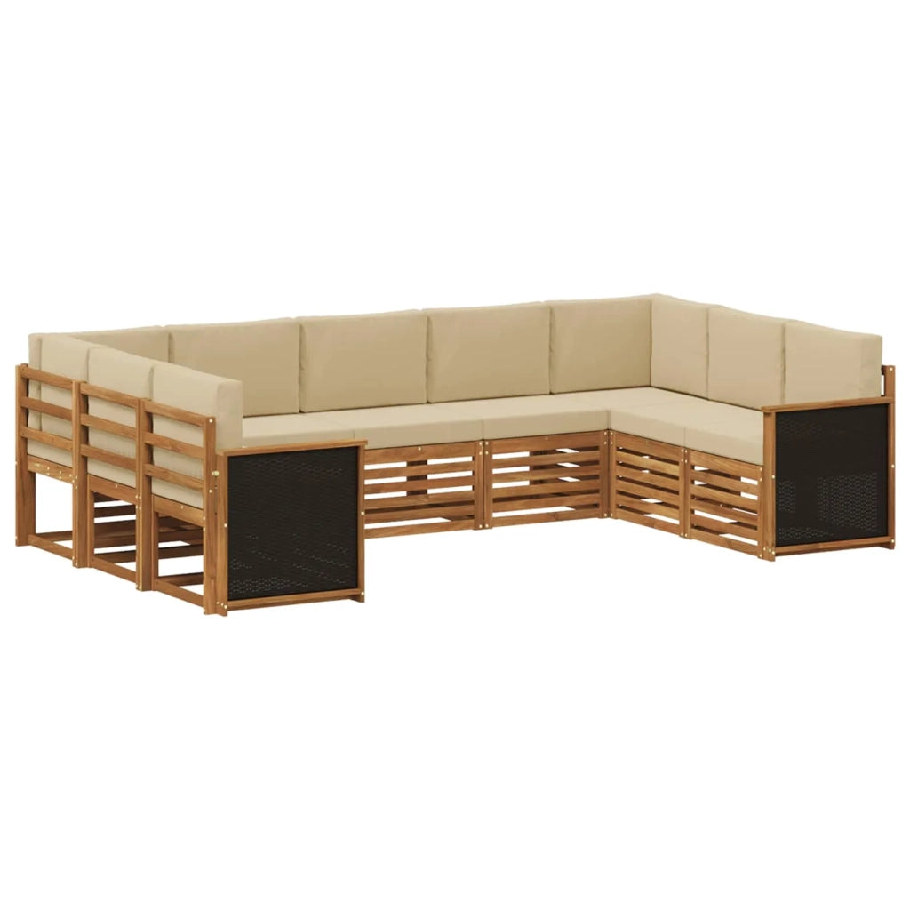 Set divano sezionale con cuscino 7 pcs Naturale 3384824