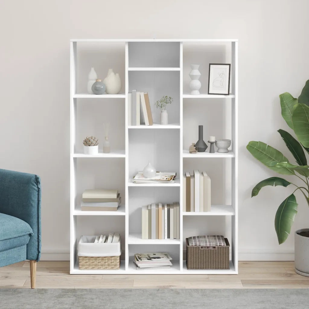 Libreria/Divisorio Ambienti | Divider per stanze | Paravento Bianco 100x24x140 cm in Legno Multistrato