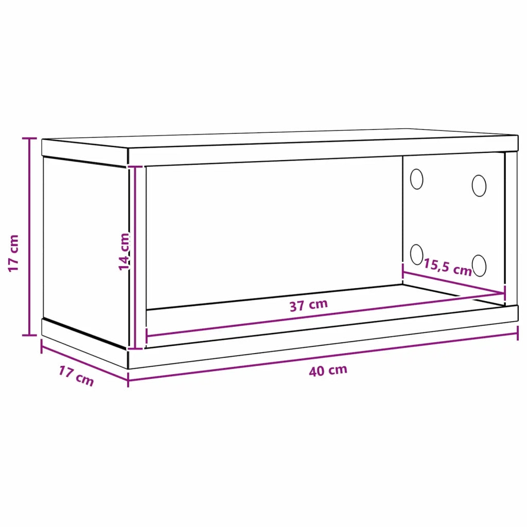 Rack per Stoccaggio CD Rovere Nero 40 x 17 x 17 cm 8012709