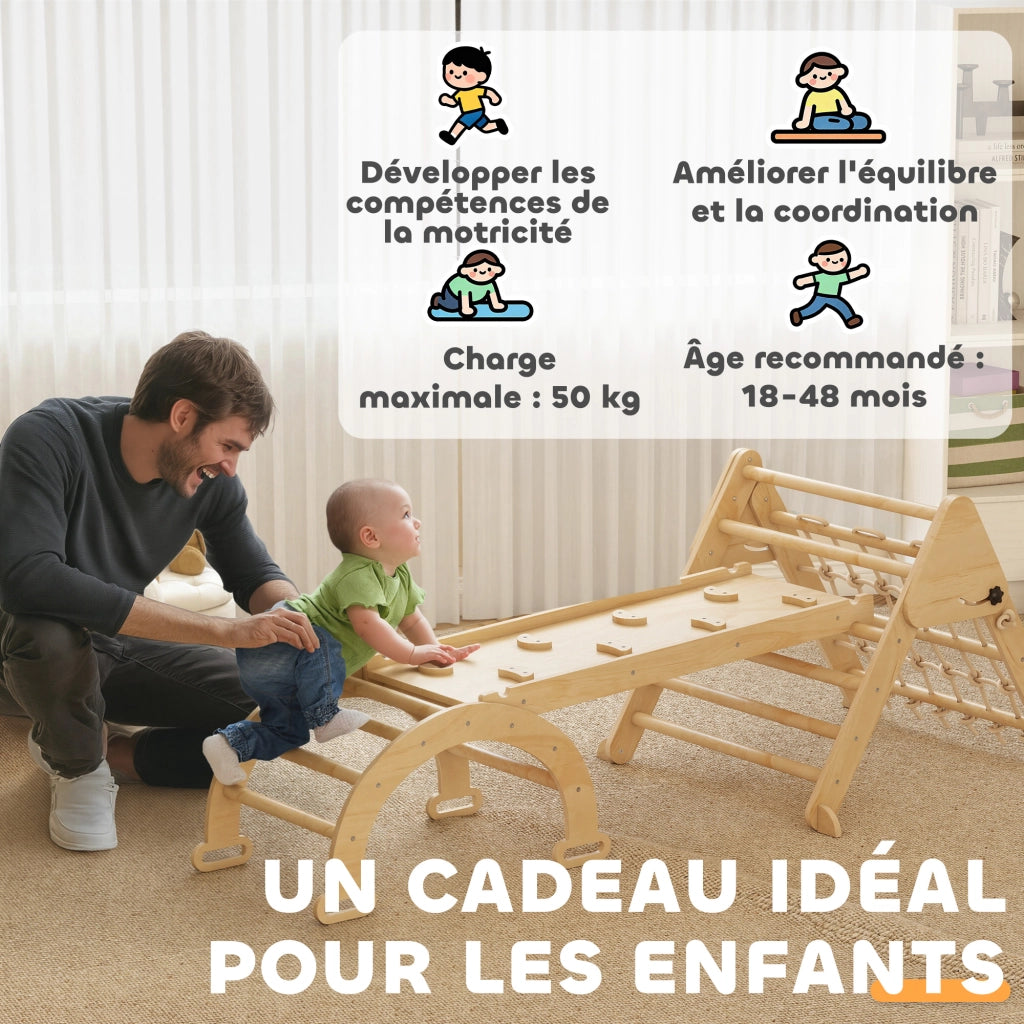 Casa gioco bambini con scivolo e scala ¨C zephmum ¨C legno naturale