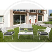 SALOTTO IN ACCIAIO BIANCO POLYWOOD MURANO PAPILLON ARREDO GIARDINO