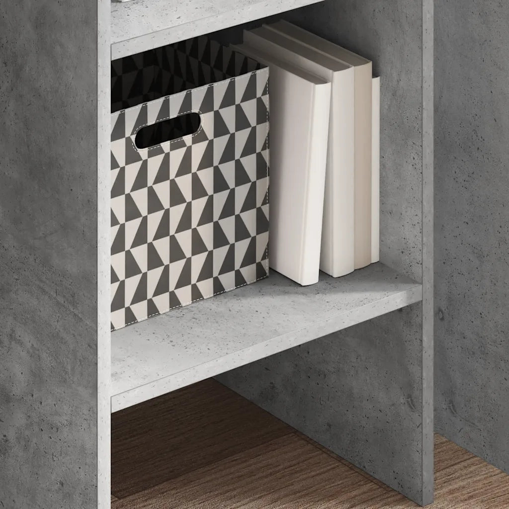 Libreria-Scaffale per Libri-Mobile di Stoccaggio Grigio Cemento 40x35x180 cm in Legno Multistrato 341953
