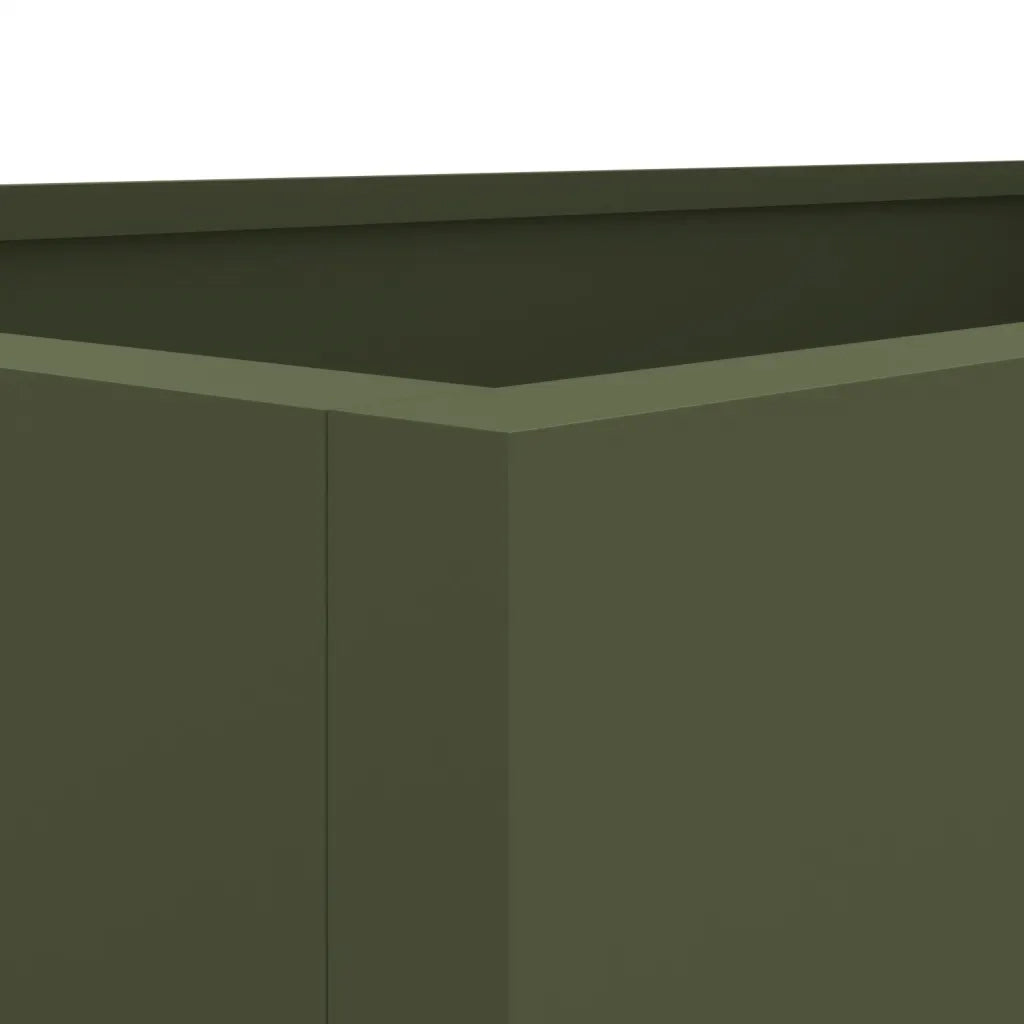 Fioriera Verde Oliva 62x47x46 cm in Acciaio