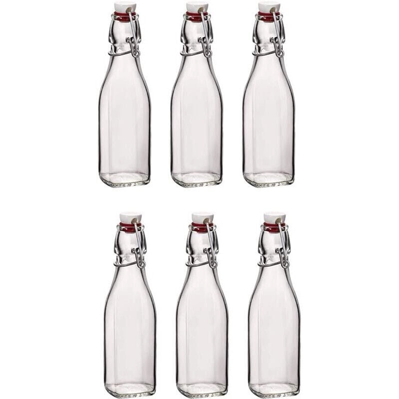 SET 6 BOTTIGLIE IN VETRO SWING CON TAPPO A CHIUSURA ERMETICA 0,250 LT