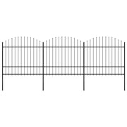 Recinzione da Giardino con Punta a Lancia in Acciaio 504x175 cm Nero 277741