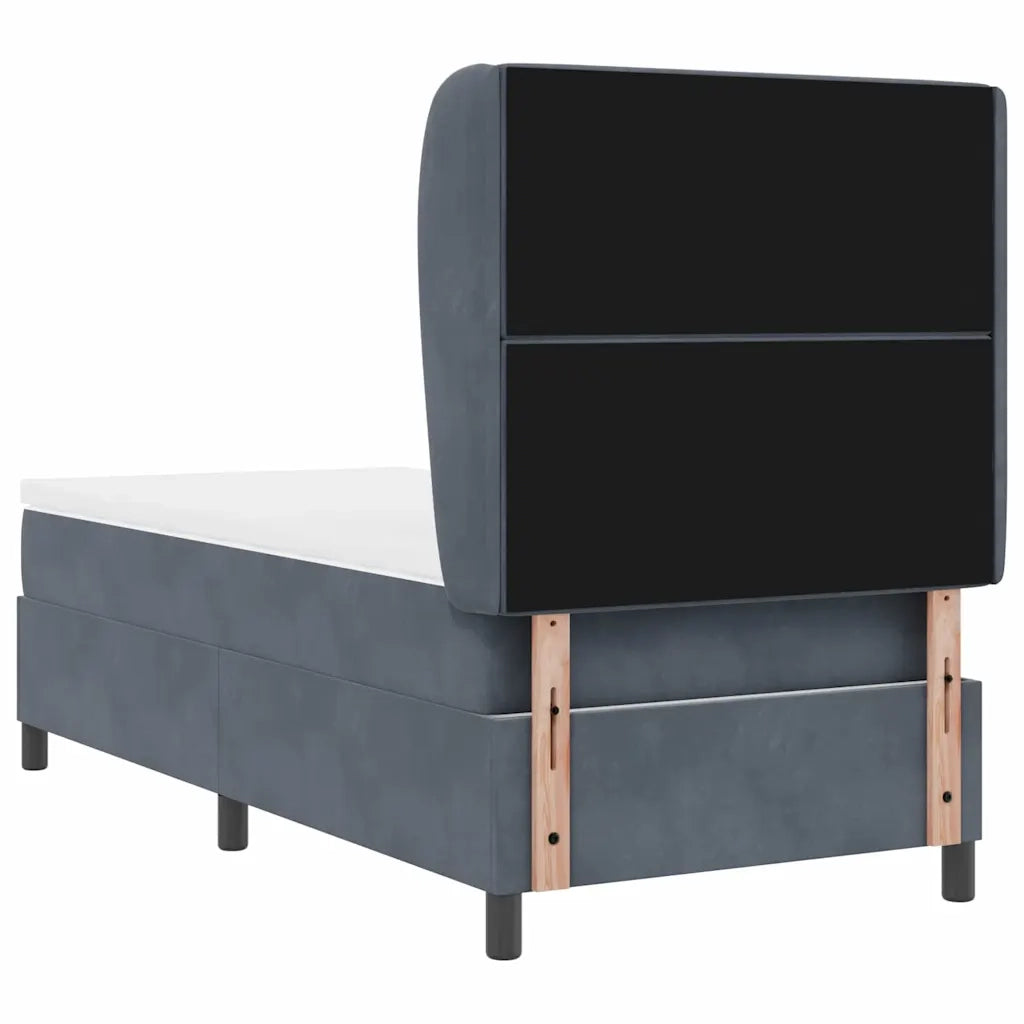 Letto a molle con materasso Grigio scuro 200 x 100 cm Velluto 3340863