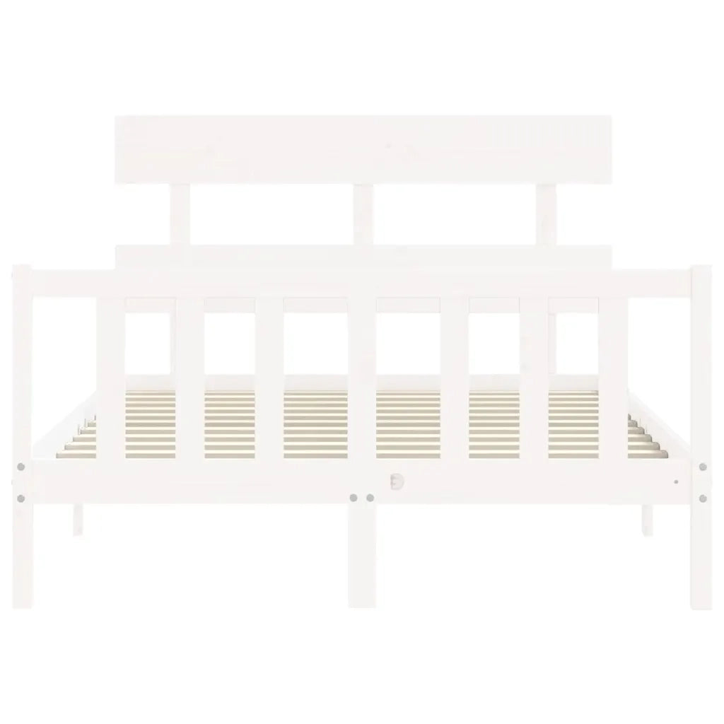 Giroletto senza Materasso-Struttura Letto Bianco 120x200 cm Legno Massello Pino 683488
