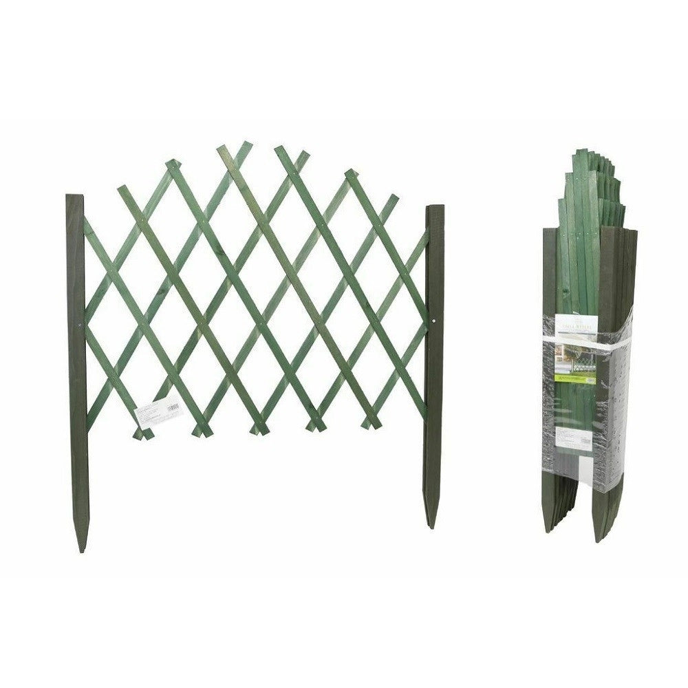 Trade Shop - Traliccio In Legno Rete Estensibile Verde Rampicanti Staccionata 117x65cm 219840 -
