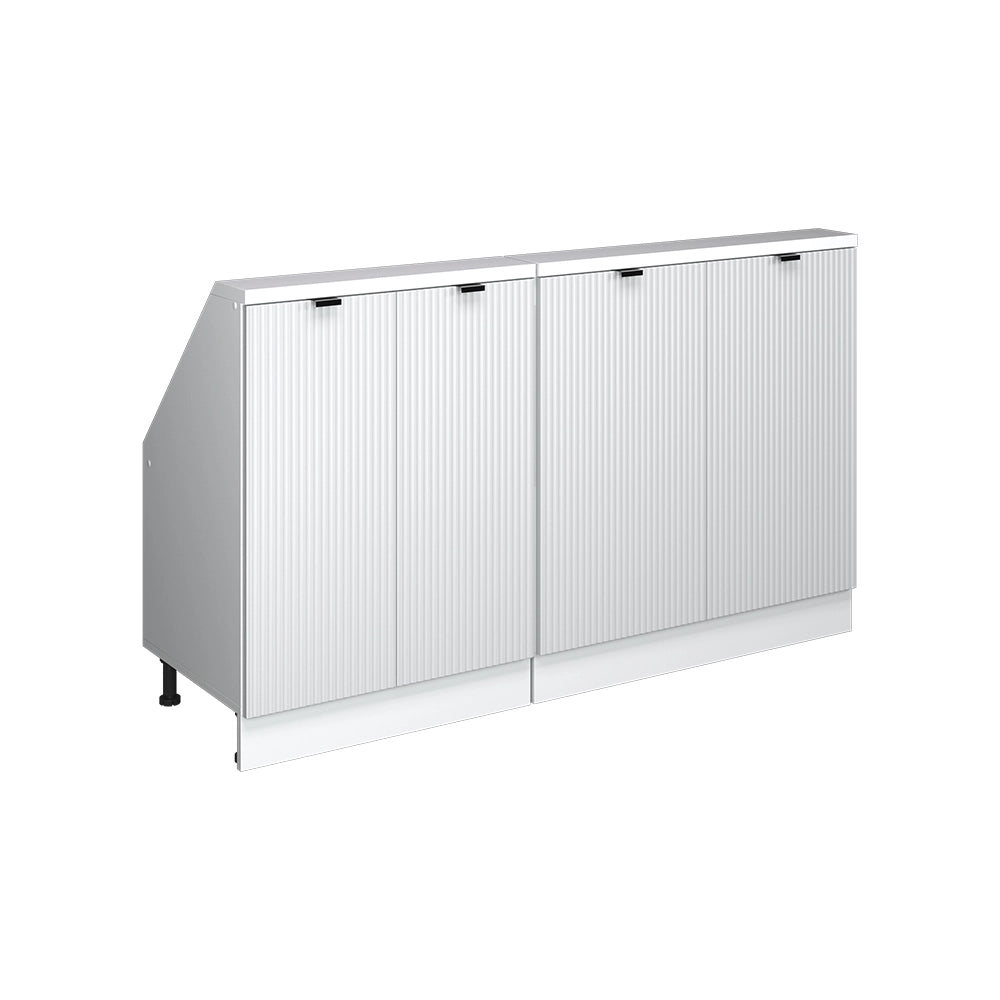 Set di mobili sottotetto Rion Ondulazione bianca/Bianco 140 cm Set di 2 Vicco