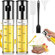 Olio per Frittura Spray 100 ml - Kit di Pulizia per Frittura, Flesso per Olio per Cucina, Spray per Insalata, Griglia, Frittura - Incluso Spazzola per Frittura, Spazzola per Trench (2 pezzi)