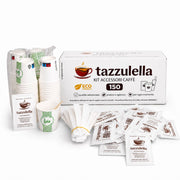 Tazzulella Kit Caffè 150 Bicchieri + 150 Palette + 150 Bustine di Zucchero