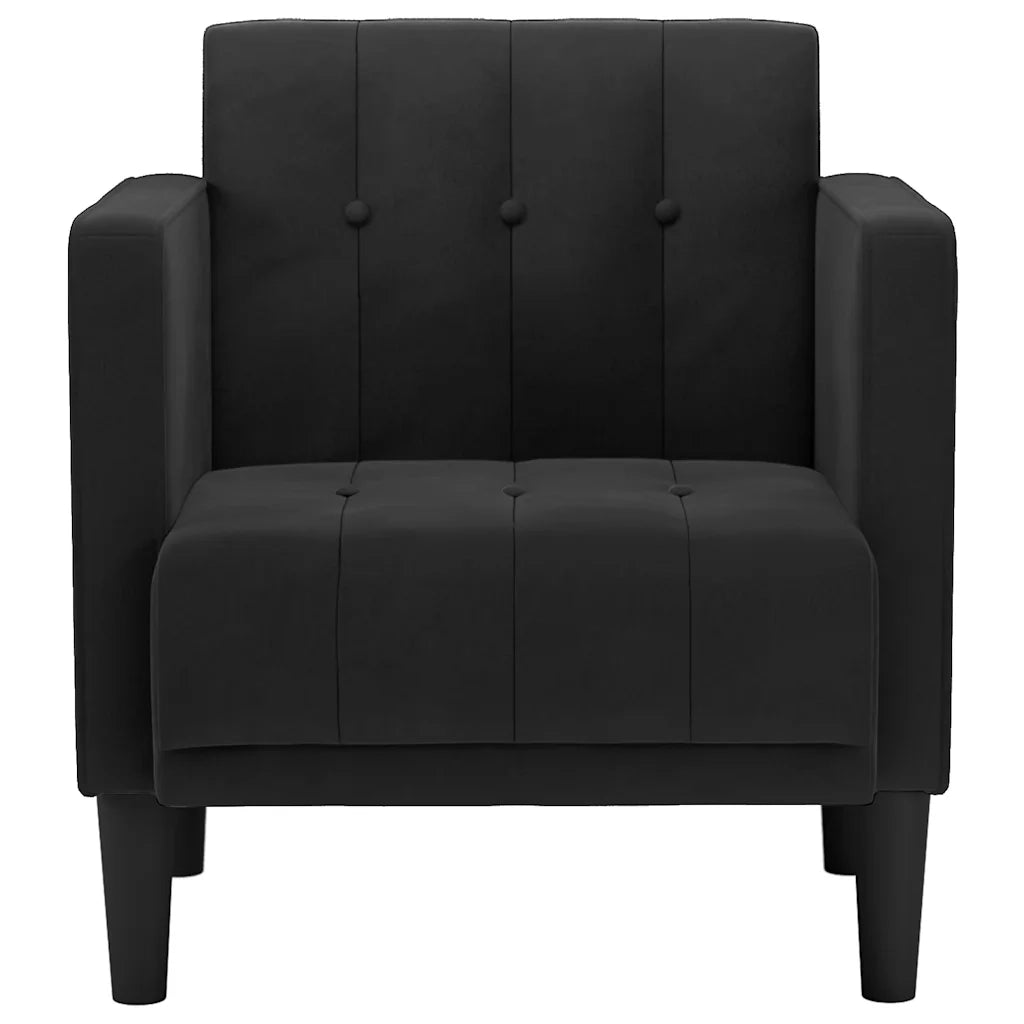 Divano Sedia con Braccioli-Poltrona-Sofa Relax Nero 53 cm in Velluto