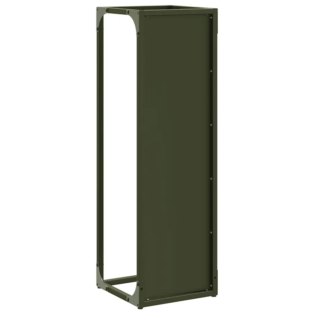 Rastrelliera per Legna da Ardere Verde Oliva 25x25x80 cm CFW9683983