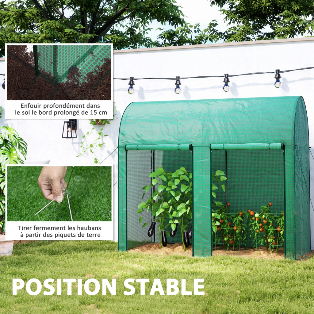 Serra da giardino 2 m2 ¨C zephmum ¨C verde 2x1x1.78 m acier PE alta densit¨¤