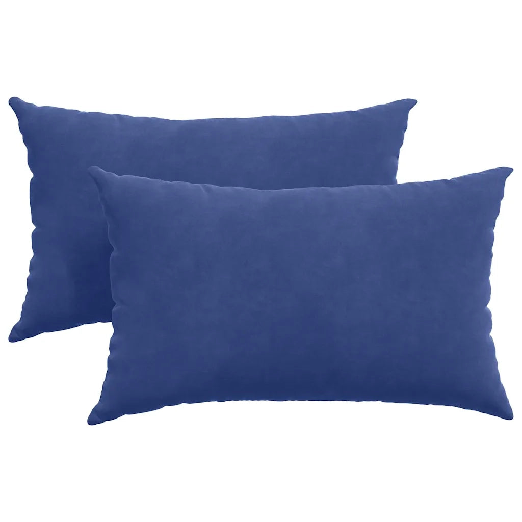 Cuscini da Divano 2 pcs Blu Polizia 50 x 30 cm Tessuto in Cords
