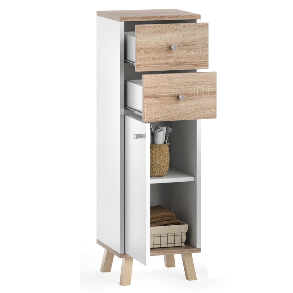 Vicco Mobiletto bagno Bianco 30 x 95 cm con cassetti