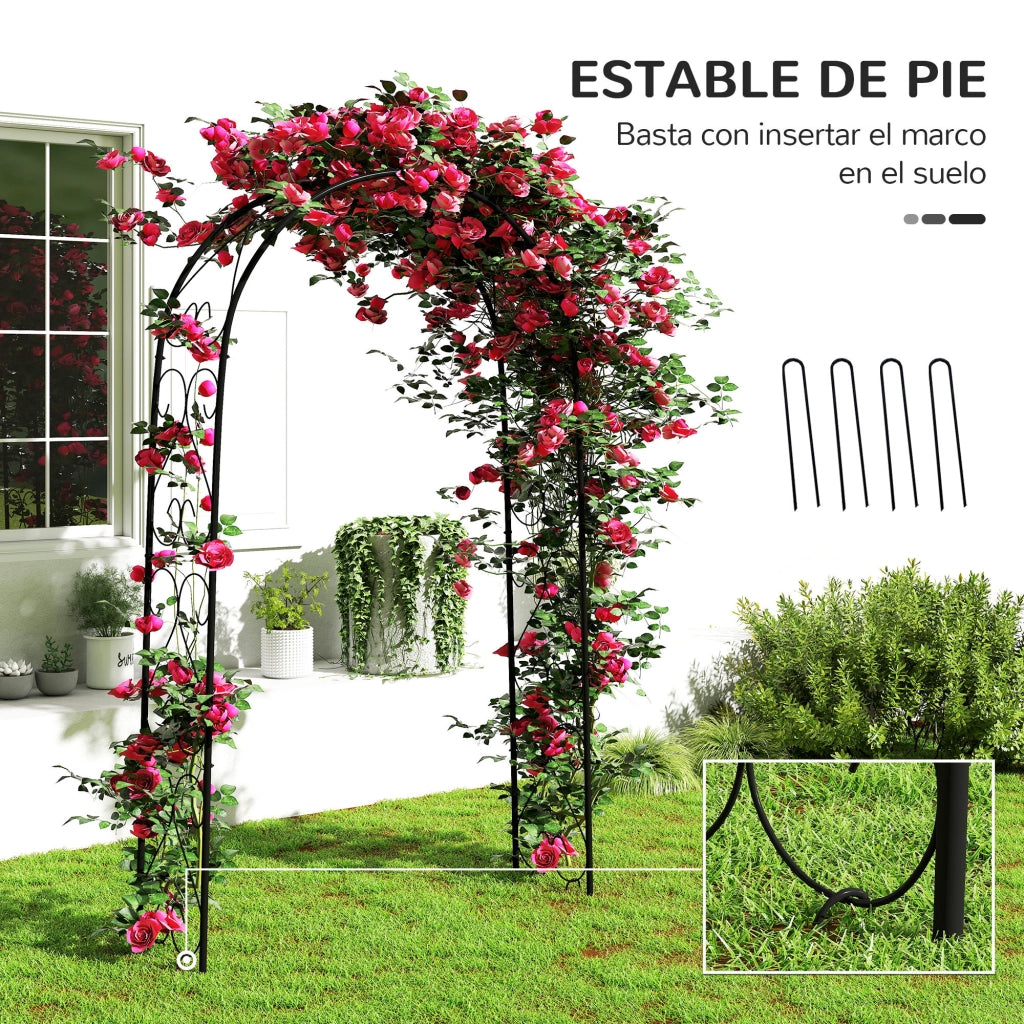 Arco da Giardino per Rose e Rampicanti ¨C Zephmum ¨C 125x37x230 cm Nero