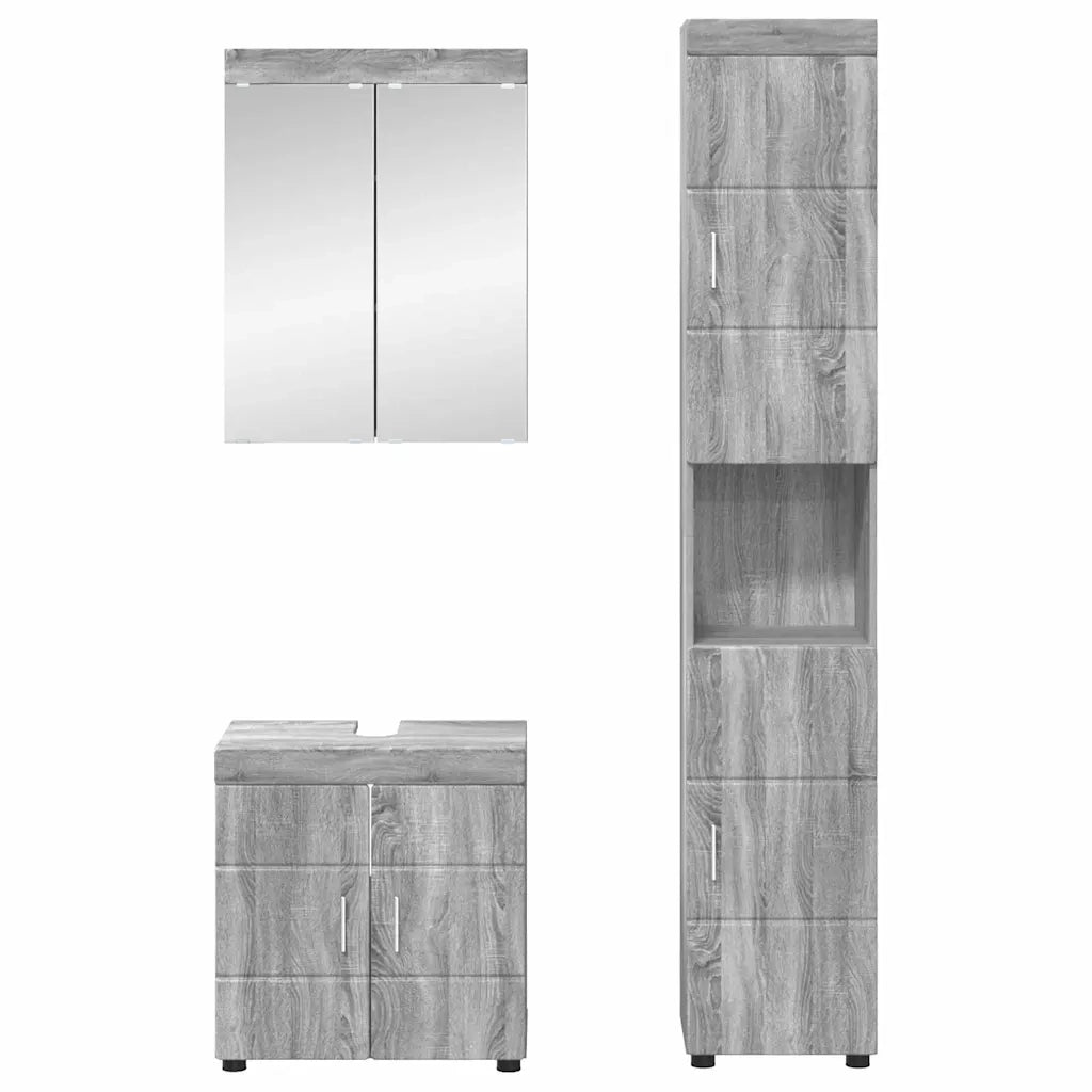 Set di mobili per il bagno con lo scaffale TULUM Grigio Sonoma
