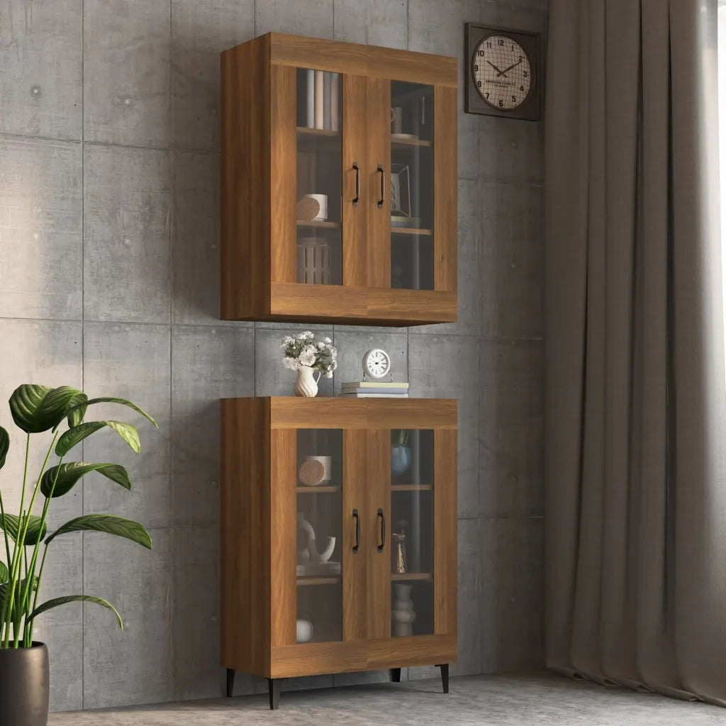 Armadietto Pensile a Parete Rovere Marrone 69,5x34x90 cm CFW6974234