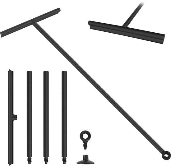 Douchewisser adattabile, 24-89 cm, con presa antiscivolo in silicone, per vetro, tegoli, specchi, finestre e vetri di auto.