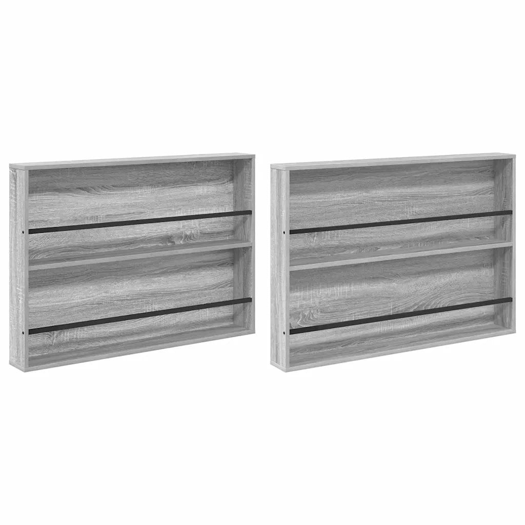 Scaffale per riviste 2 pcs Grigio Sonoma 100 x 12 x 70 cm