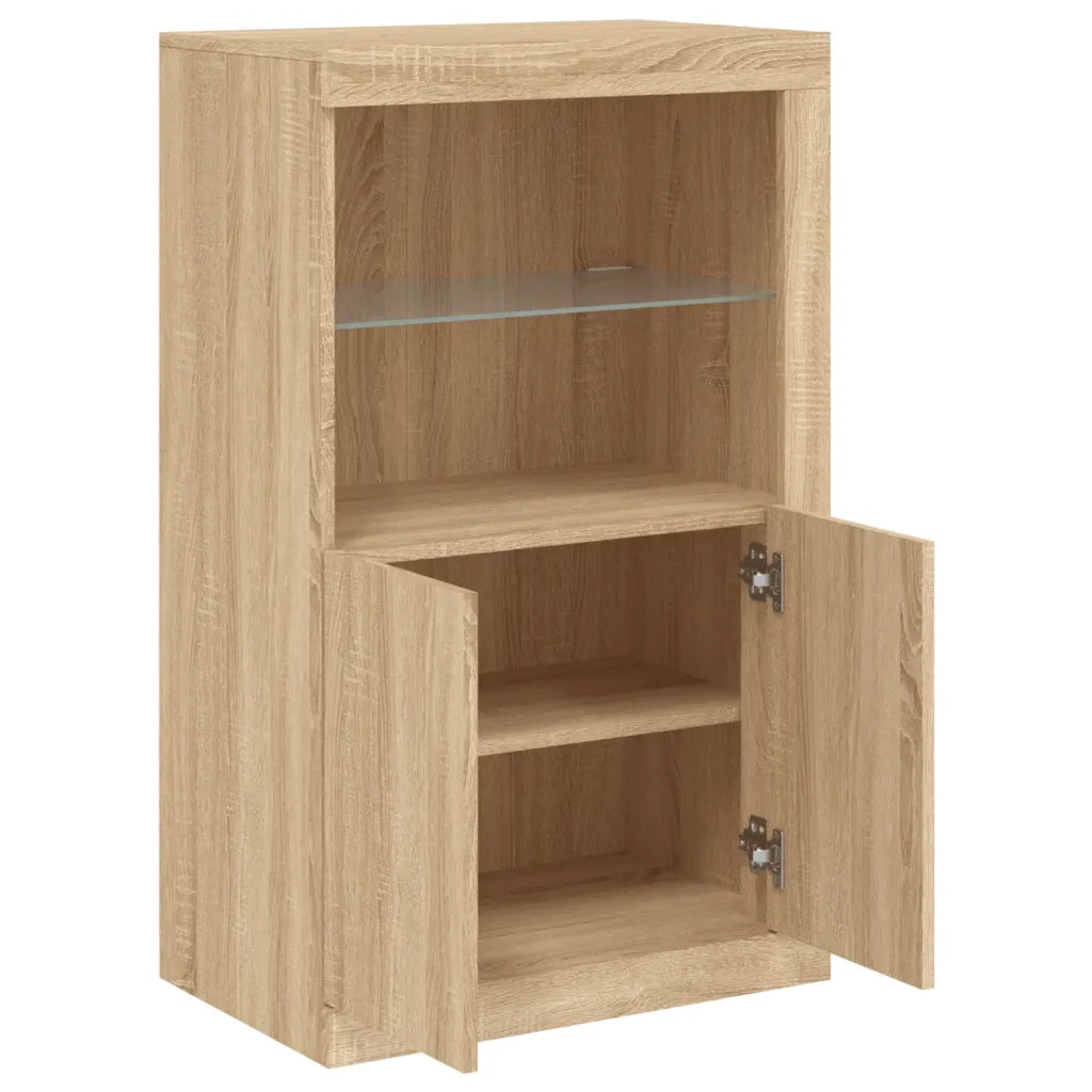 Armadietto con Luci LED Rovere Sonoma in Legno Multistrato 836625