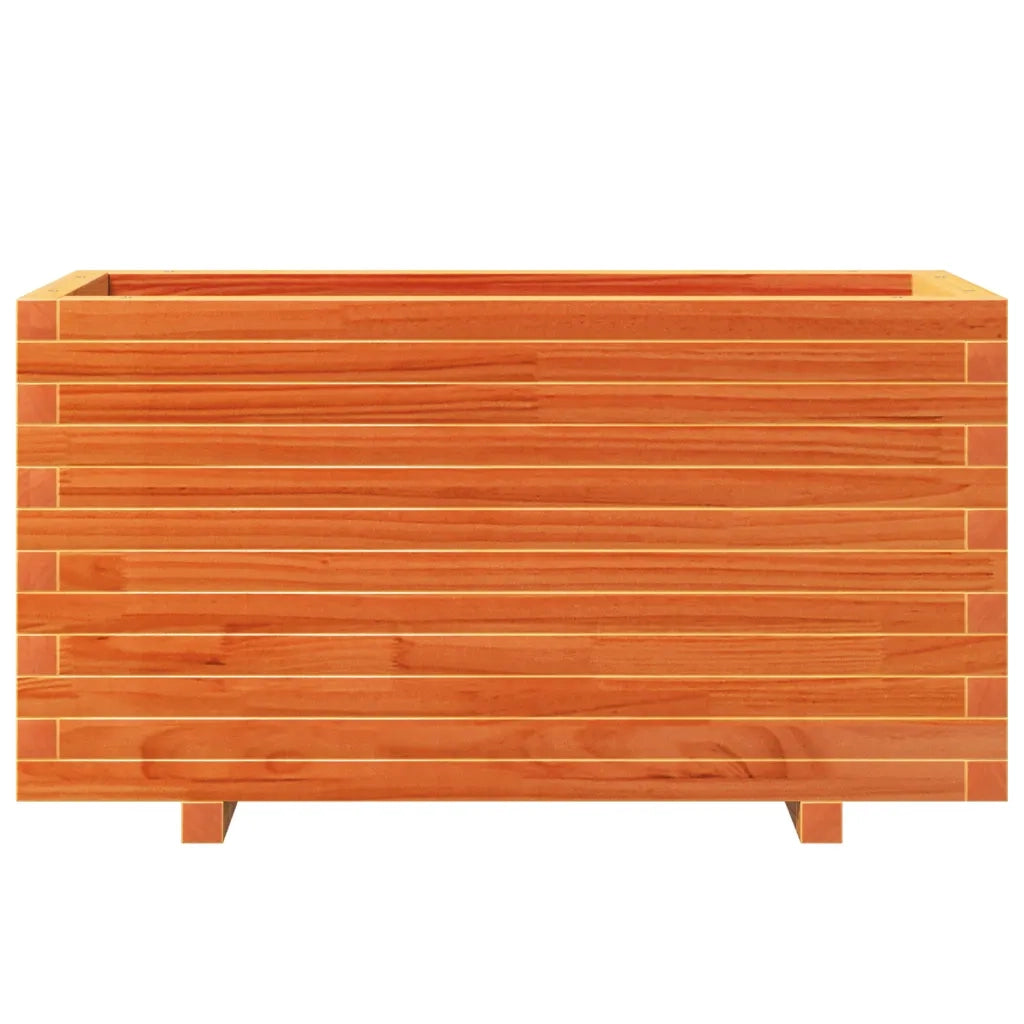 Fioriera | Cassetta per fiori | Vaso Giardino Marrone Cera 90x40x49,5cm Legno Massello Pino