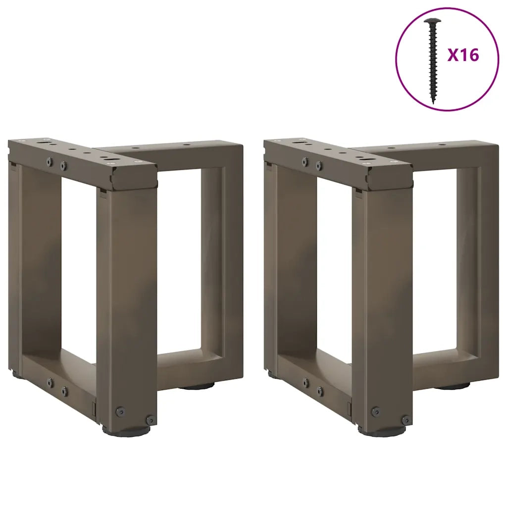 Gambe per Tavolino da Caffè a Forma di T 2 pz Nere 30x25x(30-31) cm Acciaio 4013003