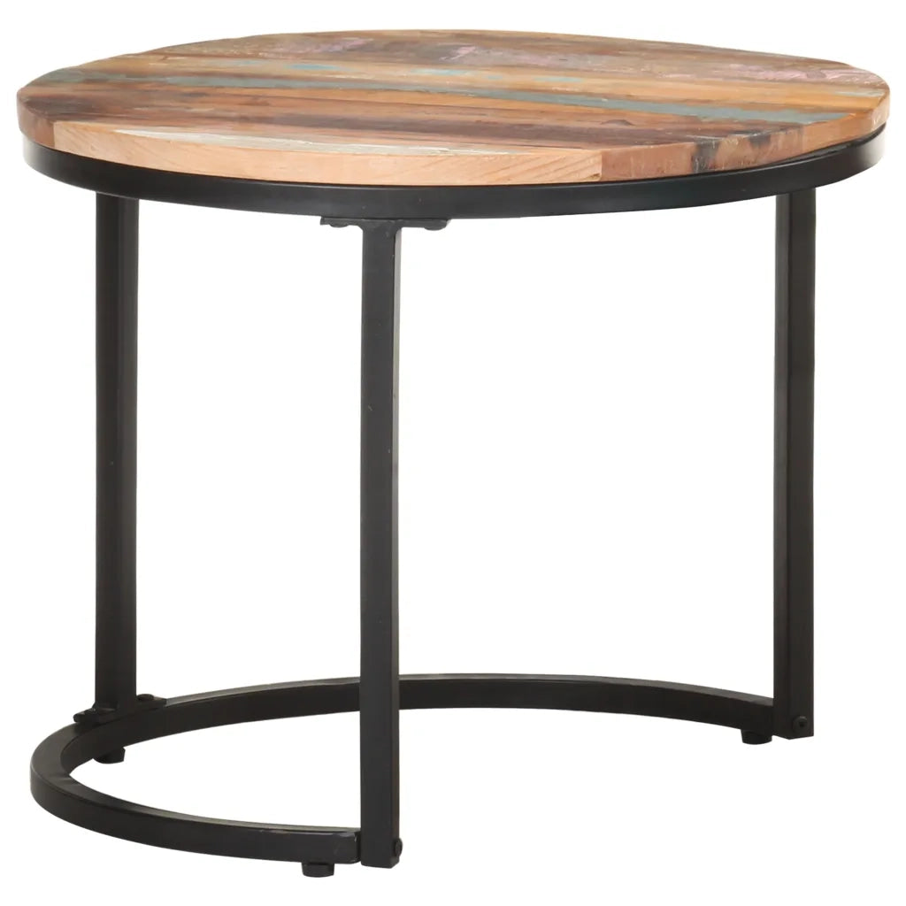 Tavolini Laterali 3 pz in Legno Massello di Recupero cod mxl 12754