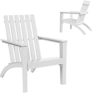 Adirondack - Sedia da giardino in legno di acacia, con schienale e braccioli, ergonomica, da giardino fino a 160 kg, per balcone, giardino, spiaggia (bianco)