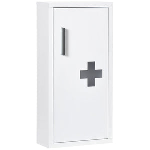 Armadietto Medicinali a 3 Ripiani con Porta Magnetica 30x12x60 cm in Acciaio Bianco