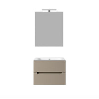 Composizione mobile bagno sospeso con cassetti cm 70 mod. TALIA - Tortora Opaco