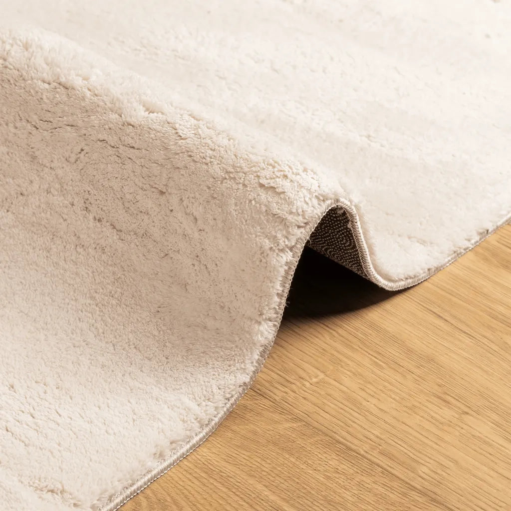 Tappeto a Pelo Corto HUARTE Morbido e Lavabile Beige 140x200 cm 375020