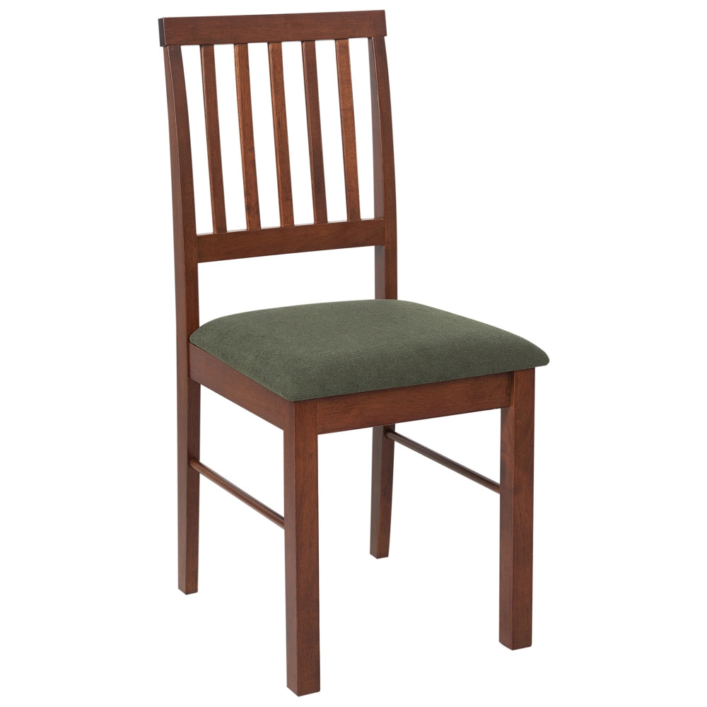 Set di 2 sedie da pranzo imbottite in marrone scuro verde scuro stile tradizionale e classico