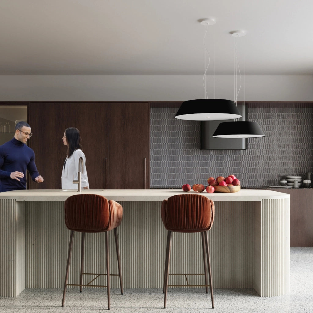 Plafoniera Serie VEGA 2BM Nero 60x60x25 cm 5x15W LED E27