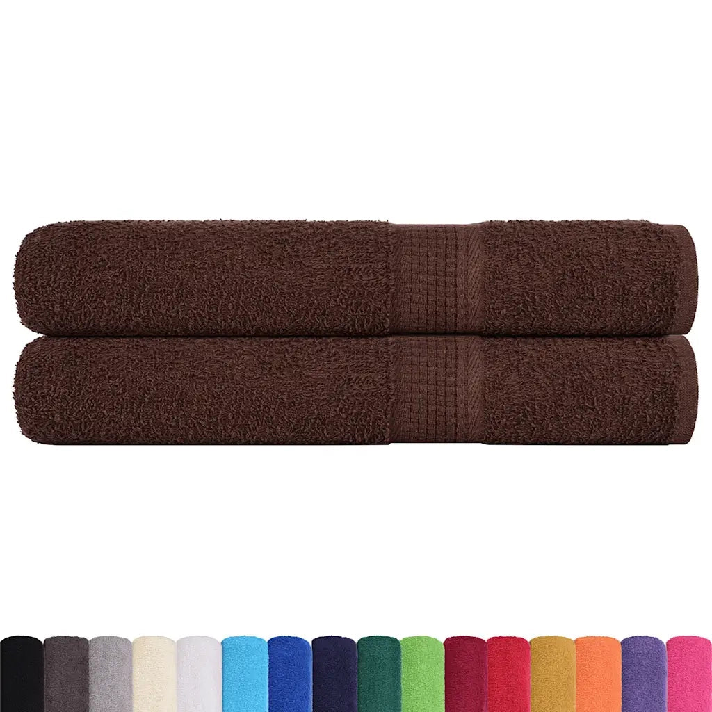 vidaXL Asciugamani 2 pz Marrone 100x200 cm 360 g/m² 100% Cotone