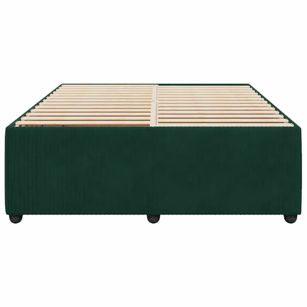 Giroletto senza Materasso Verde Scuro 160x200 cm in Velluto 3285021