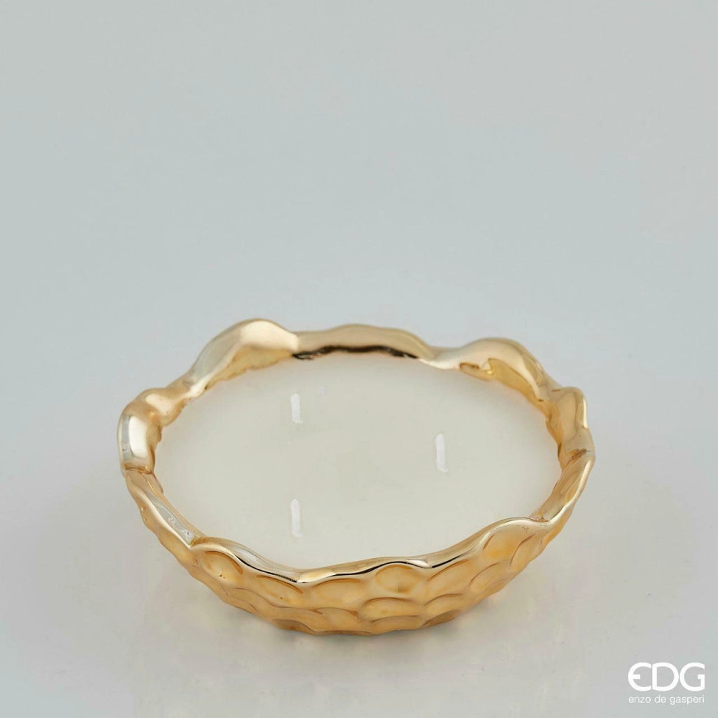 Candele Profumate in Ciotola Oro Dorata Vasetto Natalizio Regalo Natale EDG Dimensioni: Grande