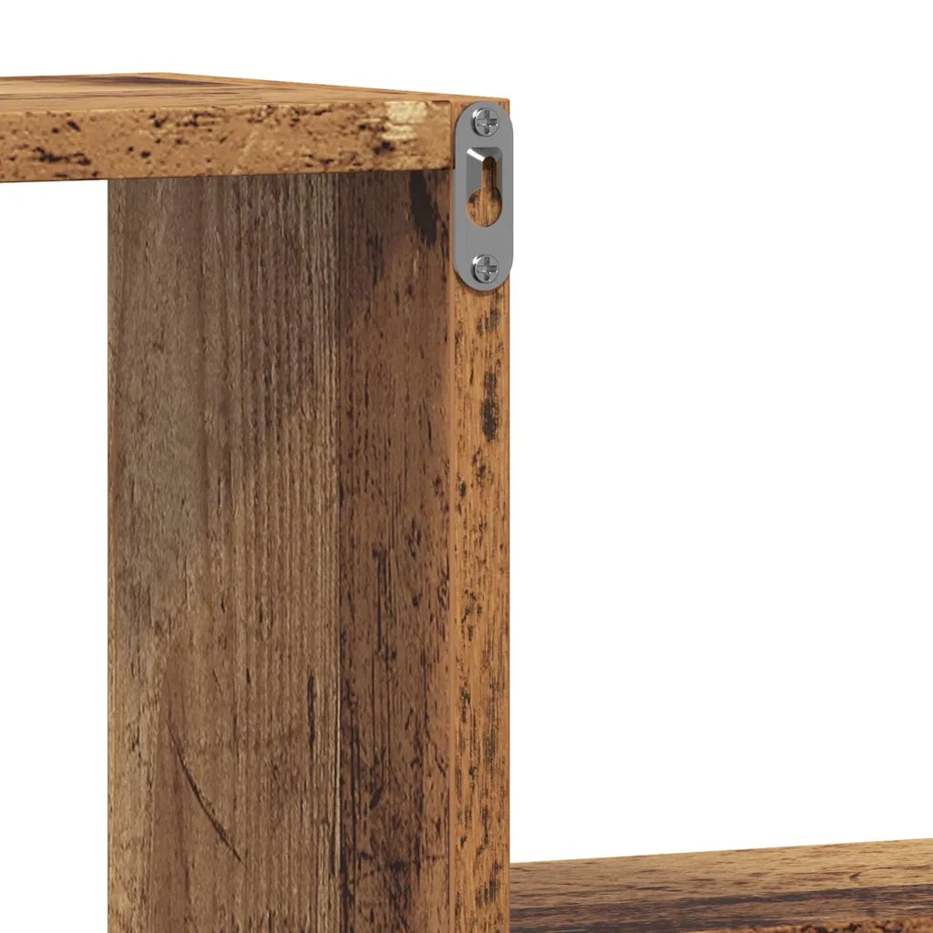 Scaffali da Parete 2 pz Legno Antico 100x15x20 cm Multistrato
