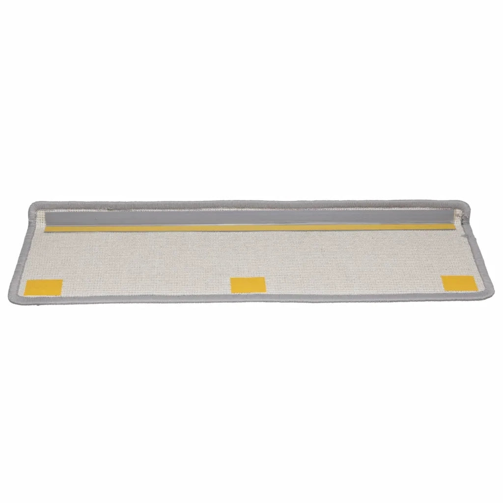 Tappetini per scale 15 pz 65x21x4 cm Grigio Bordo rettangolare 134575
