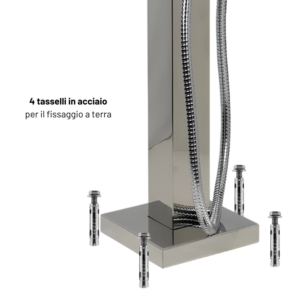 Fontana da giardino a colonna esterno in acciaio inox con cover impermeabile *** modello salice, confezione 1