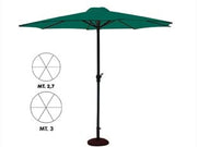OMBRELLONE IN METALLO TONDO CON MANOVELLA  ø cm.270 palo ø mm.38 a 6 stecche    VETTE