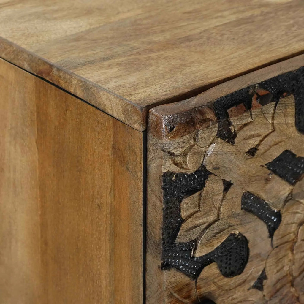 Mobile Alto Marrone 40 x 33,5 x 110 cm Legno di mango massello