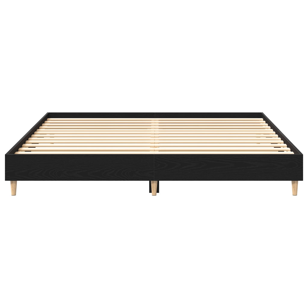 Struttura Letto Rovere Nero 160x200 cm Legno Ingegnerizzato