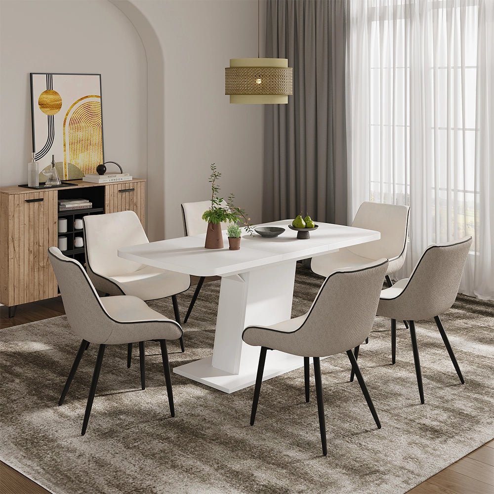 Vicco Tavolo da pranzo Estensibile Bianco 120/160 x 80 cm