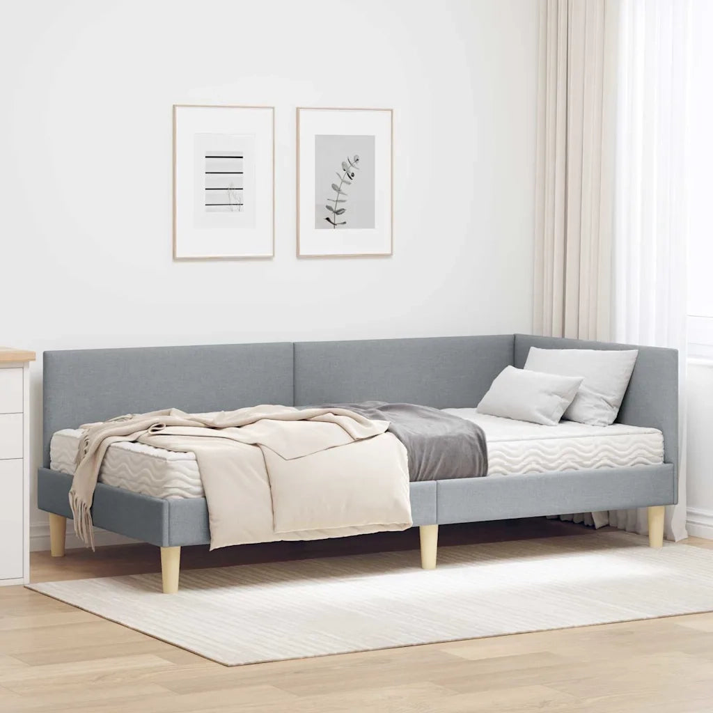 Struttura Letto Angolare con Materasso 2 pz-Giroletto con materasso Grigio chiaro 924453