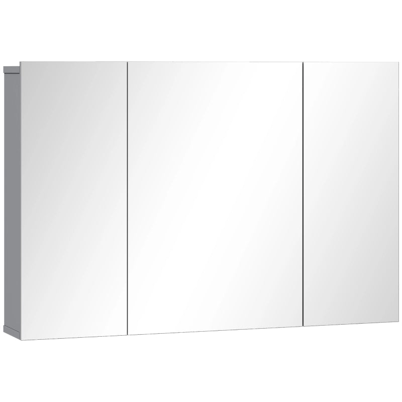 ARMADIETTO SPECCHIO BAGNO A PARETE 90x15x60 cm Grigio MDF