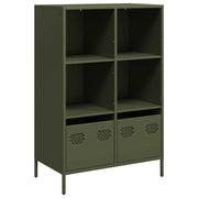 Credenza | Madia | Buffet da pranzo | Armadio da pranzo Verde Oliva 68x39x103,5 cm in Acciaio
