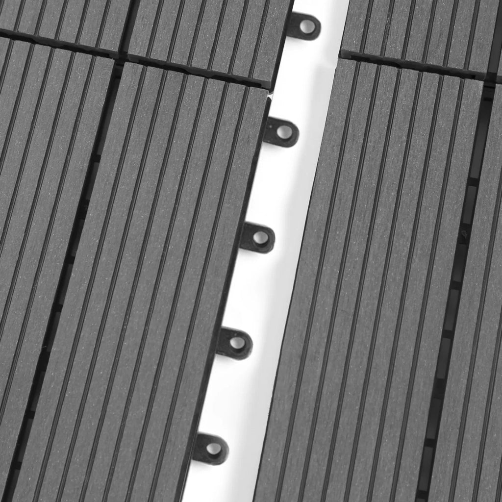 IDMarket - Confezione da 10 piastrelle per decking a clip WODHY, in legno composito, grigio